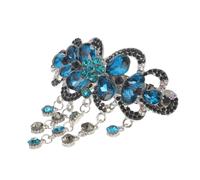 Veemoon Large Rhinestone Flower Hair Clip Wedding Hair Accessory Elegant Bridal Hairpin Spring Barrette for Women