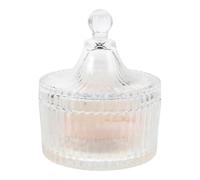 Veemoon Large round Makeup Setting Powder Puff Flower Handle for Dusting Face Powder Includes Glass Case for Storage and Travel Use