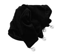 Veemoon Large Velvet Scrunchies with Pearl Pendant for Women Elastic Hair Ties Square Design Hair Bands for Autumn Winter