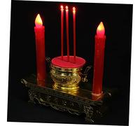 Veemoon LED Fake Candle Lamp Flameless Worship Candle Lamp Electric Incense Burner Chinese Style Altar Light for Home Prayer Decoration Non-Battery Operated