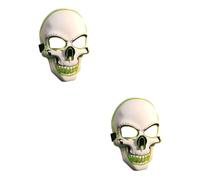 Veemoon LED Halloween Skeleton Skull Mask - Glow in The Dark Costume Accessory for Cosplay - Parties & Haunted Events Perfect Batteries Not Included