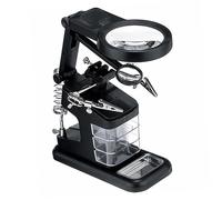Veemoon Led Light Magnifying Glass Soldering Station Clips for Hobbyists Electricians and Model Makers Lens Options for Precision Work