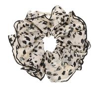 Veemoon Leopard Print Scrunchies Hair Ties Oversized Elastic Ponytail Holders Vintage Floral Pattern Hair Bands for Women Beige Large for Low Ponytails
