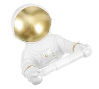 Veemoon Light Luxury Astronaut Bathroom Storage Shelf and Tissue Holder Made of Resin, Portable and Lightweight Roll Paper Rack Suitable for Restaurants and Shopping Malls, Golden Colour