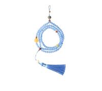 Veemoon Lightweight Blue Chinese Style Crystal Phone Lanyard Strap for Women, Easy to Attach and Detach Phone Rope Decoration for Key Ring and Tablet PC