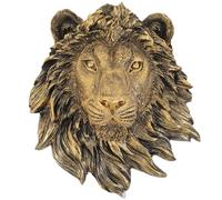 Veemoon Lightweight Lion Head Wall Decor Lion Head Wall Mount Sculpture Resin Hanging Animal Stuate Bronze Animal Plaque Home Ornament Fake Beast Decorations for Farmhouse Plaque(20 * 23 * 9.5cm)