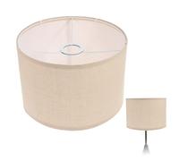 Veemoon Linen Fabric Lamp Shade 26x19cm E27 Detachable Light Cover for Table and Floor Lamps, Natural Beige Hemp Cloth Lampshade Suitable for Home Decoration and Replacement