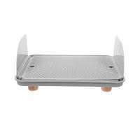 Veemoon Litter Box Step, Cat Litter Box Ramp with Wooden Feet & Baffles | 1.6" Feet, Anti-Tracking Catcher/Stair, with Detachable Side Guard, Easy to Clean, Non-Slip Step, for Small & Elderly Cats