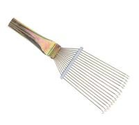 Veemoon Livestock Grooming Rake Steel Horse Cleaning Brush with Smooth Surface and Massage Function for Animal Husbandry, Effective Cattle Hair Remover in Golden Colour