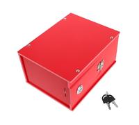 Veemoon Lockable Donation Box with Slot Nontransparent PVC Feedback and Raffle Tip Jar Wall Mounted Freestanding Ballot Suggestion Container for Fundraising School Office Church Use Red