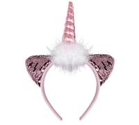 Veemoon Lovely Cat Ears Headband Fish Scales and Sparkling Sequins Luminous Unicorn Hair Clips for Girls Fashion Party Headdress Hair Accessories for Girls
