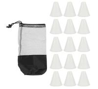 Veemoon Luminous Roller Skating Training Cones Set 20 Anti-wind White Marker Cones Carry Bag for Outdoor Roller Sports Agility and Obstacle Practice