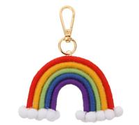 Veemoon Macrame Rainbow Keychain - Colorful Bag Charm for Women & - for Handbags & Purses, Red, 13.50X11.50X1.00CM
