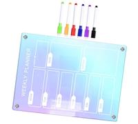 Veemoon Magnetic Acrylic Dry Erase Board Transparent Erasable Weekly Planner Memo Board with Smooth Surface for Desk Reusable to Do List Writing and Fridge Organization