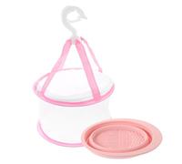 Veemoon Makeup Brush Cleaning Pad and Scrubber Bowl with Hanging Drying Net for Brushes and Sponges Pink Silicone Mat for Cosmetic Tool Washing and Quick Drying