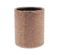 Veemoon Makeup Brush Holder Organizer with Lid Bling Sequin Cosmetic Brush Cup in Light Gold Storage Container for Vanity and Travel