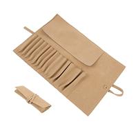 Veemoon Makeup Brush Rolling Bag with Multiple Pouches Suede Organizer Case for Travel Cosmetic Storage Compact Holder for Brushes with Extra Pocket Protective and Space Saving Makeup Tool
