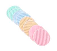 Veemoon Makeup Remover Pads Bamboo Fiber Double-layer Crystal Velvet 8pcs Reusable Makeup Remove Wipes for Skin Types Stripes