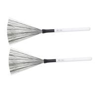 Veemoon Maple Handle Drum Wire Brush Pair for Beginners Wooden Handle Percussion Instrument Drum Brushes for Students White High Carbon Steel Drumsticks