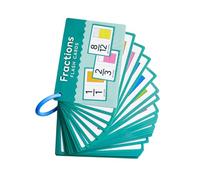 Veemoon Math Fraction Flash Cards for Elementary Interactive Learning Tool with Clear Fraction Representations Educational Cards to Boost Calculation Speed and Enhance Math Skills in
