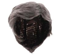 Veemoon Mens Wigs Realistic Short Silver Grey Synthetic Wig for Men with Heat Resistant High Temperature Fiber, Soft Touch and Natural Look, Stylish Slanted Part Design for Cosplay
