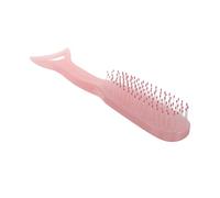 Veemoon Mermaid Hair Brush with Slip Handle Nylon Bristles Static Detangling Comb for Thick Curly Wavy Hair Scalp Massage Styling Tool for Adults and Pink