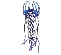 Veemoon Metal Blue Jellyfish Wall Decor Mediterranean Style Artistic Wall Hanging with Realistic Jellyfish Appearance for Room and Gardens Yard Decoration