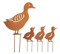 Veemoon Metal Duck Yard Stake Garden Ornament with Double Sided Detail | Pointed Tip, Easy Ground Insertion, Realistic Appearance, for Planters, Mulch Beds, Backyard Borders