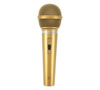 Veemoon Microphone Prop Play Plastic Toy Microphone Fake Mic Prop Simulate Speech Practice Realistic Mic for Boys Girls Cosplay Costume Music Party Favors Golden