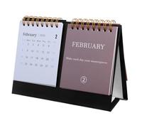 Veemoon Mini Desktop Flip Calendar Small Standing Monthly Planner Compact Office Scheduler Daily and Monthly Views Portable Lightweight Design for Home and Work