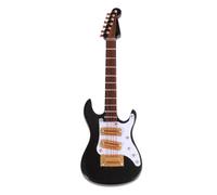 Veemoon Mini Electric Guitar Decor 10cm Black with Box and Black Plastic Workmanship Amazing Attention to Detail Miniature Style for Home and Music Room Gift for Musician Friends