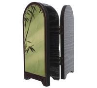Veemoon Mini Folding Screen Chinese Mini Screen Wooden 30x22x1.3cm Decorative Privacy Partition for Asian Tearoom Oriental Tabletop Ornament