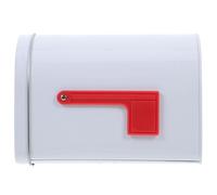 Veemoon Mini Mailbox, Tinplate Mailbox for White DIY Santa with Raised Signal Flags Design for Playhouse Activities Letter Can for Role Playing and DIY Handicraft