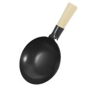 Veemoon Mini Metal Cooking Pot with Wooden Spatula, Small Pretend Play Cookware Set for ’ Kitchen Role Play and Cognitive Learning, Sturdy 10.5cm Frying Pan Model for Boys