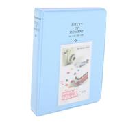 Veemoon Mini Photo Album Blue Insert Style Photo Card Holder for Postcards and Souvenirs Practical Reusable Scrapbook for Family Memories and Gift Giving