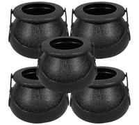 Veemoon Mini Witch Cauldron Candy Bucket, 5pcs Halloween Mini Witch Cauldron Halloween Buckets Cute Treat for Parties and Trick Treating Lightweight and Design Party Decorations Supplies