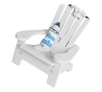 Veemoon Miniature Beach Chair Model White Simulated Deck Chair Prop Micro Landscape Dollhouse Decoration for Accessories