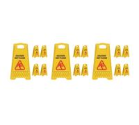 Veemoon Miniature Caution Wet Floor Sign, 15pcs Mini Dollhouse Floor Warning Signs Tiny Warning Plaque Realistic Alloy Caution Safety Decoration for Dollhouse Micro Landscape Accessories