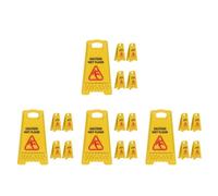 Veemoon Miniature Caution Wet Floor Sign, 20pcs Mini Dollhouse Floor Warning Signs Tiny Warning Plaque Realistic Alloy Caution Safety Decoration for Dollhouse Micro Landscape Accessories