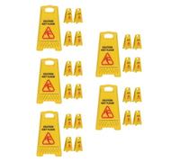 Veemoon Miniature Caution Wet Floor Sign, 25pcs Mini Dollhouse Floor Warning Signs Tiny Warning Plaque Realistic Alloy Caution Safety Decoration for Dollhouse Micro Landscape Accessories