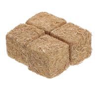 Veemoon Miniature Hay Bale Blocks, 4pcs Mini Straw Bales Decoration Natural Tiny Haystack Ornament Dollhouse Haystacks Accessiores for Diy Craft Props Western Farm Decor (square, 2 * 2 * 2cm)
