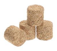 Veemoon Miniature Hay Bale Blocks, 4pcs Mini Straw Bales Decoration Natural Tiny Haystack Ornament Dollhouse Haystacks Accessiores for Diy Craft Props Western Farm Decor (cylindrical 2 * 2 * 2cm)