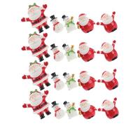 Veemoon Miniature Santa Figurines, Miniature Christmas Figurines 20pcs Christmas Decorations Resin Snowman for Diy Crafts And Doll House Decor Xmas Party And Desktop Decoration
