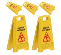 Veemoon Miniature Warning Sign, 5pcs Miniature Wet Floor Warning Signs For Dollhouse Realistic Safety Caution Signs Mini Slippery Sign Role 2.60X1.40X0.90CM