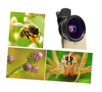 Veemoon Mobile Phone Camera Lens 2 in 1 Kit, 12.5x Macro and 0.45x Ultra-wide Angle Lens, Aluminium Alloy, Clip-on Design for Outdoor and Travel Use