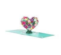 Veemoon Mother’S Day Pop-Up Heart Wreath Greeting Card 3D Floral Paper Card for Mom with Envelope Single Piece