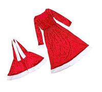 Veemoon Mrs Claus Costume for Women - Christmas Cape Cloak & Dress Set - Long Sleeve Red Outfit with Accessories for Festive Cosplay Perfect for Holiday Parties & Events XL Red