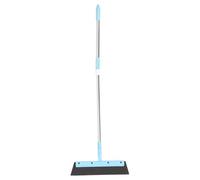 Veemoon Multi-Function Telescopic Pole Squeegee Broom for Floor and Shower, Heavy-Duty Wet Dry Floor Scraper Cleaner for Bathroom, Tile, and Home Use, Blue Large Head