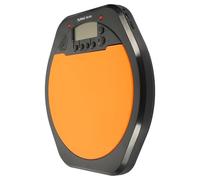 Veemoon Multi-functional Electronic Kick Drum Pad with Digital Lcd Screen and Silicone Surface, Orange Practice Drum Pad with Built-in Metronome for Drumming Practice and Rhythm Training