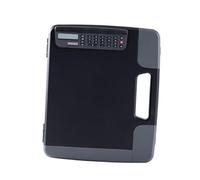 Veemoon Multifunctional Document Storage Box with Calculator Portable Files Organizer Clipboard Case for Office and Business Black Plastic Folder for Receipts Cards Contracts Daily Use